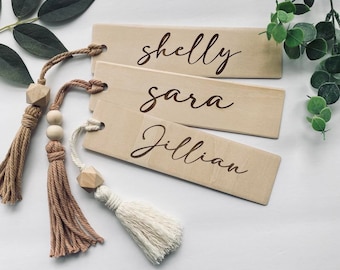 PERSONALIZED Wooden Bookmarks with Tassel
