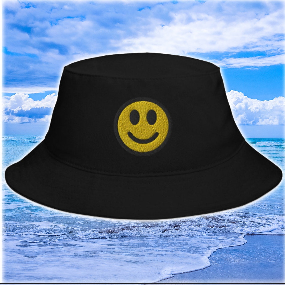 Smiley Face Bucket Hat Smiley Face Hat Smiley Face Cap Gift Etsy