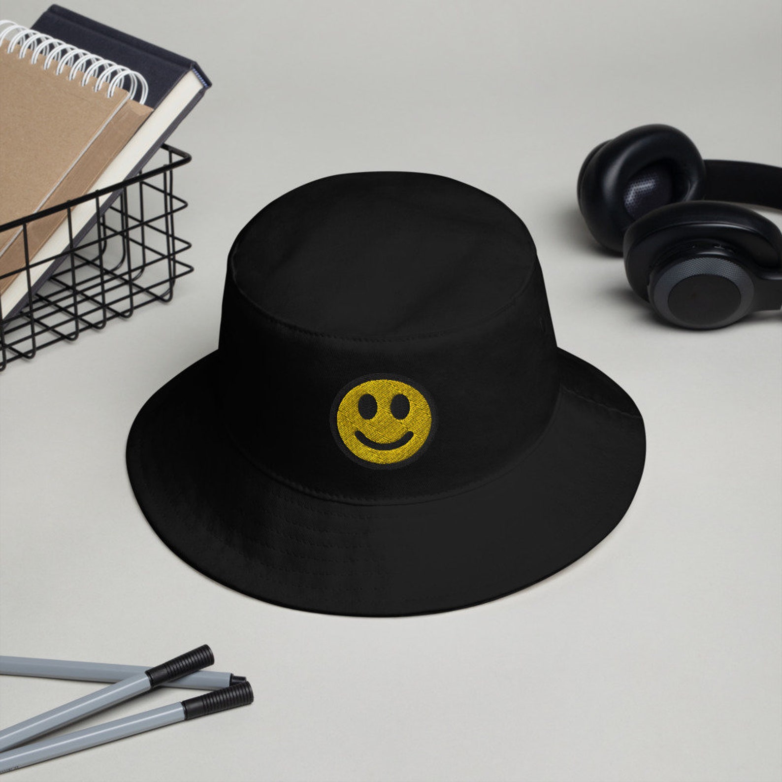 Smiley Face Bucket Hat Smiley Face Hat Smiley Face Cap Gift Etsy
