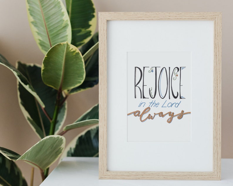 Rejoice in the Lord Always Digital Download PNG Christian Word Art ...