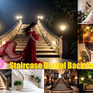 50 Staircase Digital backdrops, Elegant stairs background, Fine art textures, Photography digital backdrops, JPEG.