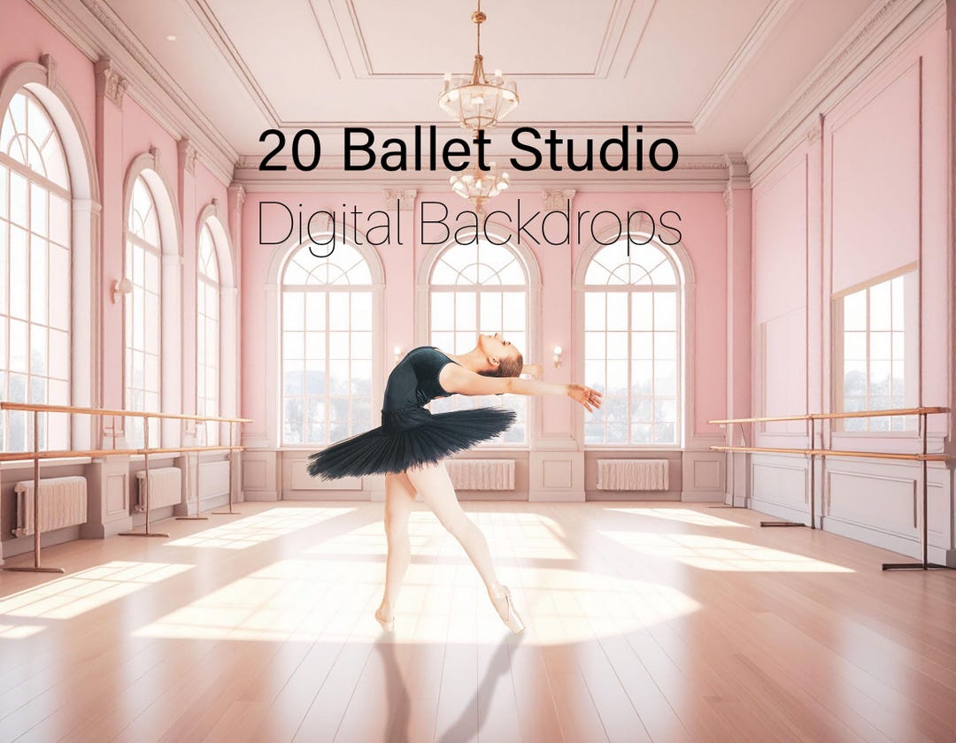 20 Ballet Dance Digital Backdrop, Soft Elegant Studio Background for ...