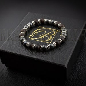 Hämatit Armband, Schutz Armband, negative Energie Schutz, Frauen Armband, Herren Armband, Herren Perlen Armband, Schwarz Sandelholz
