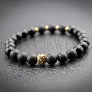 Black Onyx Bracelet for Men Onyx Bracelet,Black Lava, Onyx Bracelet for Women, Matte Onyx Bracelet, Onyx Jewelry, Beaded Bracelet, Gemstone