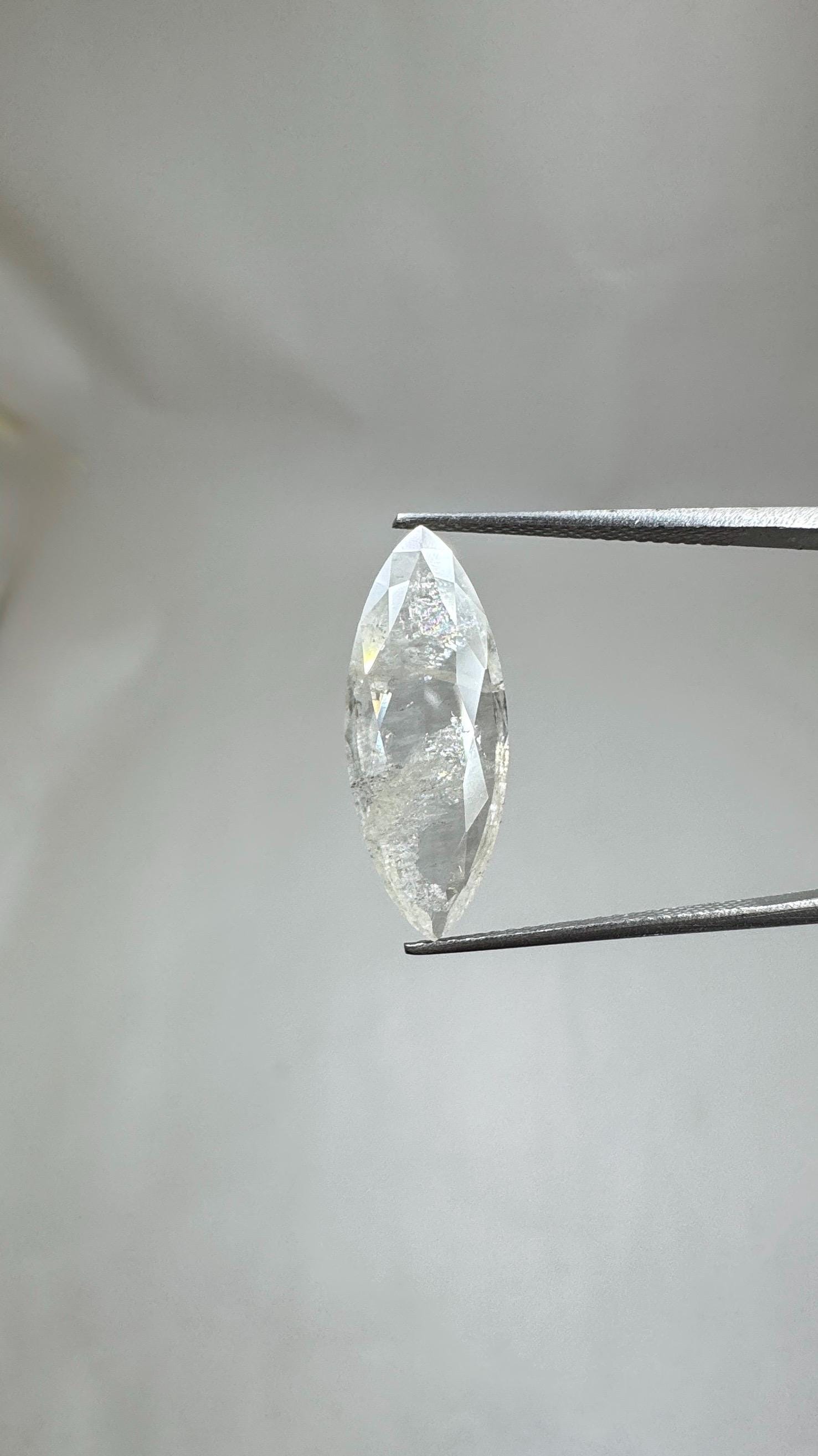 3.15 CT Icy Marquise Salt and Pepper Diamond: 20.7 mm Long