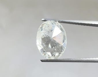 4.00 CT Icy White Oval Salt and Pepper Diamond: Loose Natural Diamond (10.7*8.1*5.2 mm)
