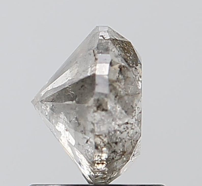1.70 CT Round Brilliant Cut Salt and Pepper Diamond: 7.0x4.7mm - Etsy