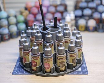 Paint Pot Organizer | 25 Dropper Bottles & 3 Vertical Tool Slots - 3D Printed