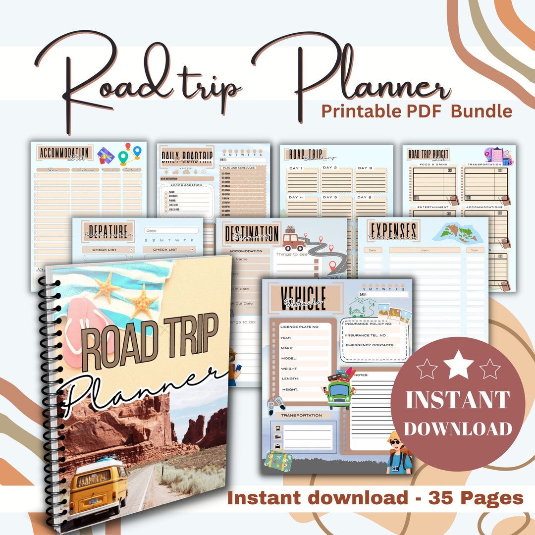 Road Trip Planner, Printable Road Trip Planner Bundle, Family Vacation ...