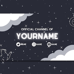 Individuell erstelltes Twitch Banner, Katzen Design, Hintergrundbild (PNG)