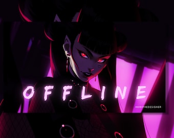Twitch and Kick Offline Banner Pack (Scary Aesthetic) Vamp - Twitch Overlay, Twitch Emotes, Twitch Panels, TwitchAlerts, Desktop Hintergrund