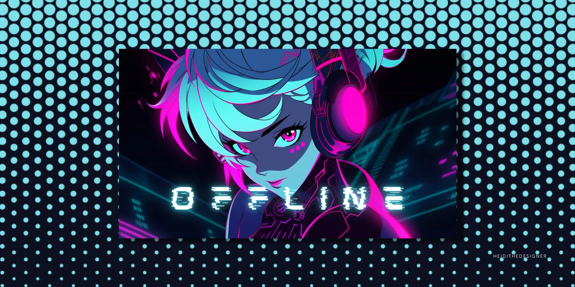 24 Anime Cyberpunk Girl Wallpaper Bundle Twitch Streaming 