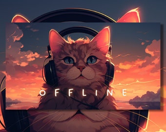Twitch and Kick Tracking Banner Paket - Twitch Banner, Gemütliches Twitch Banner, Twitch Banner Katze, Twitch Profil Banner, Uwu Twitch Banner