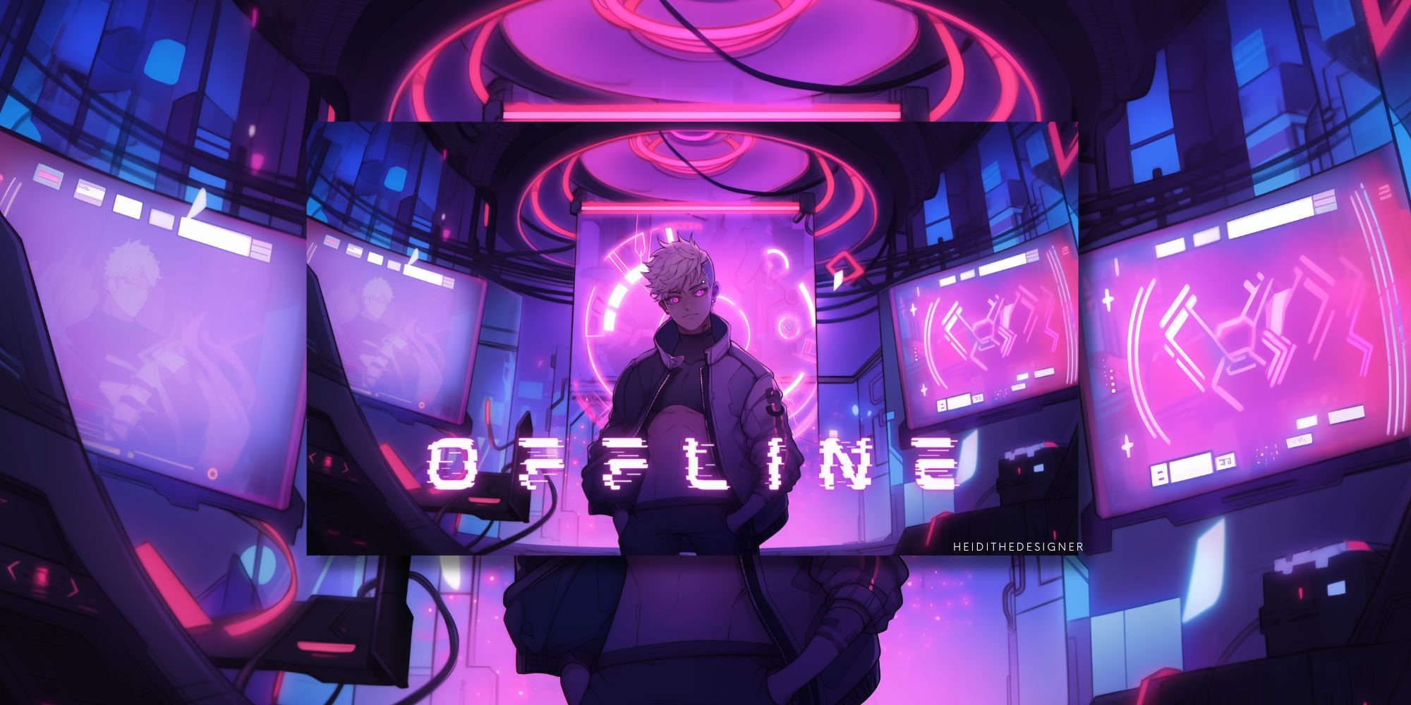 Twitch and Kick Offline Banner Pack (cyber Aesthetic): James - Twitch ...
