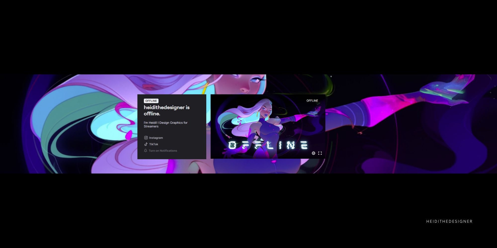 Twitch and Kick Offline Banner Pack: Cosma - Twitch Profile Banner ...