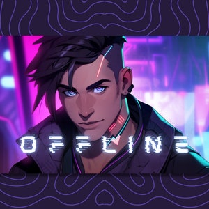 twitch offline, kick overlay, kick logo, kick banner, kick stream overlay,  dark twitch overlay, gamer boy, twitch overlay, overlay package