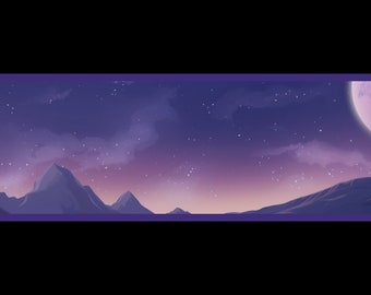 Twitch-profilbanner - Måne och stjärnor i rymden