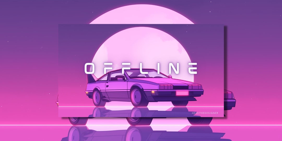 Twitch and Kick Offline Banner Pack (80's Aesthetic) Moon Drive ...