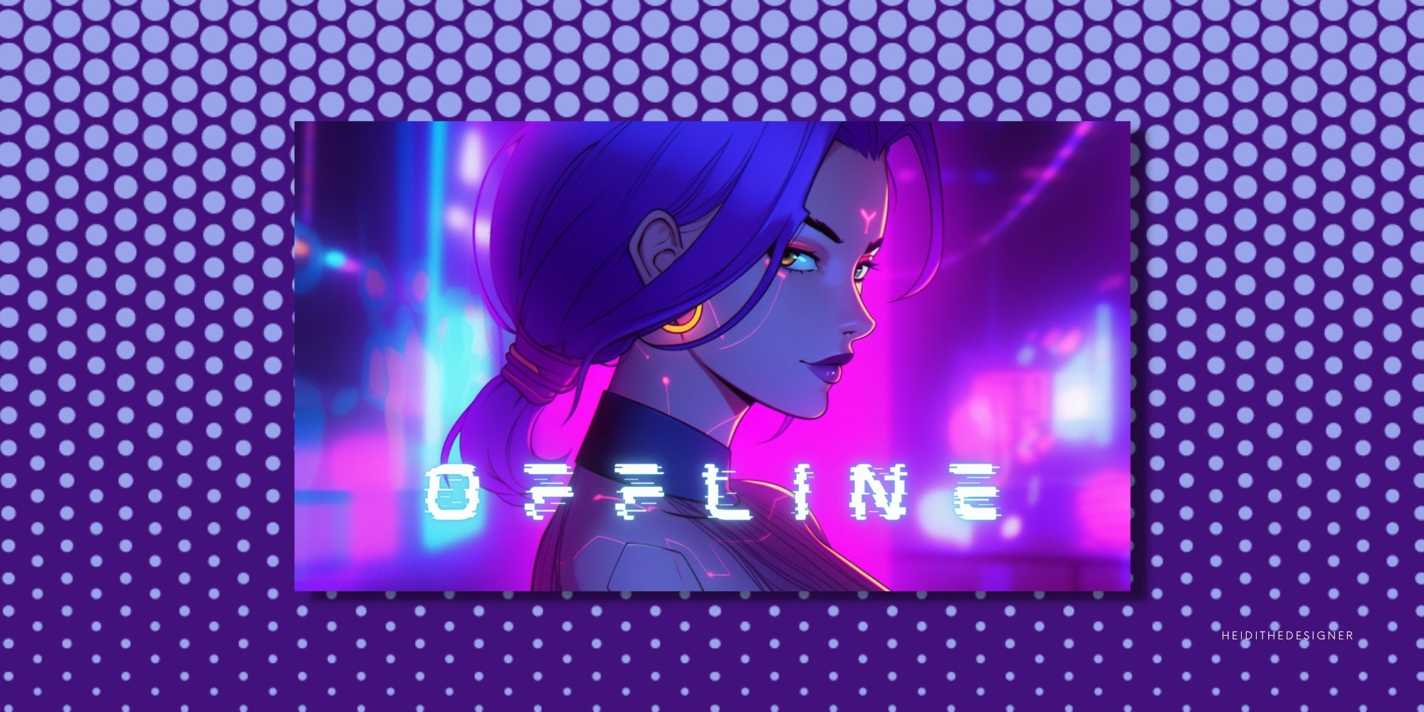 24 Anime Cyberpunk Girl Wallpaper Bundle Twitch Streaming 