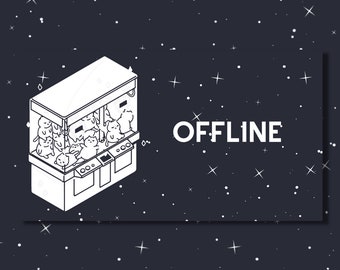 Twitch Offline Banner, Twitch Profile Banner, and Desktop Wallpaper | Claw Machine, twitch background, banner for stream, lofi twitch banner