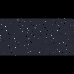 May include: A dark blue background with a scattering of white stars.