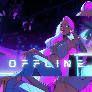 Amber Stream Offline Banner: Twitch and Kick Profile Design (PNG)