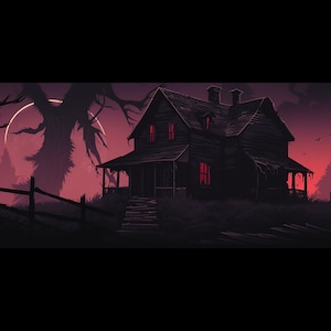 Twitch profile banner Horror overlay Goth twitch overlay Streamer graphics Twitch background Twitch goth Twitch Horror Streaming banner