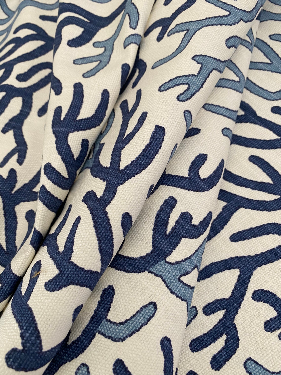 Scott Living Fabrics CORAL REEF VISTA Tropical Linen Blend | Etsy