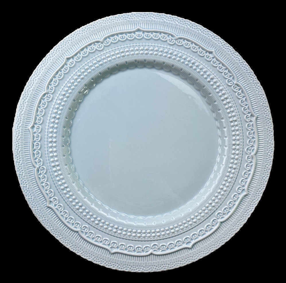 Ceramic charger plate Dusty Blue Etsy