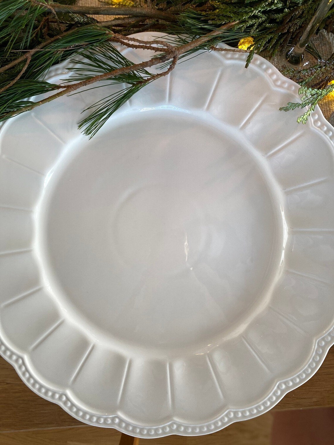 Ceramic charger plate White Etsy