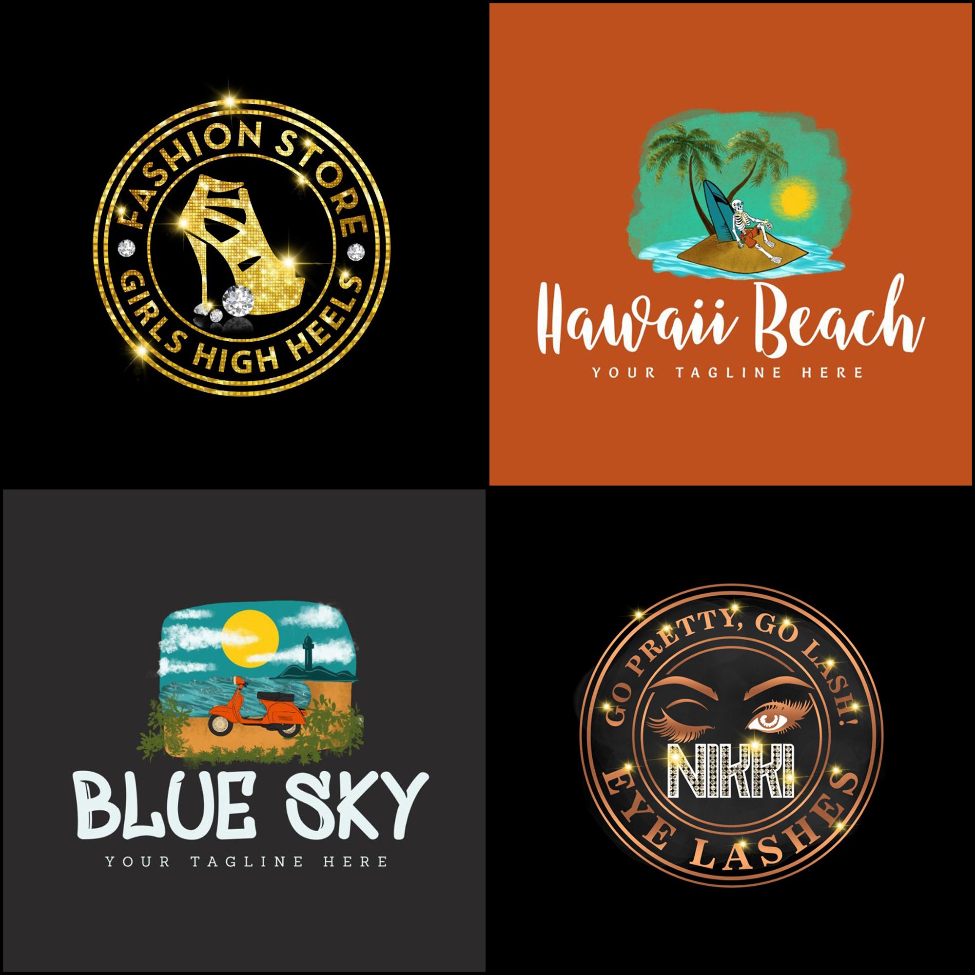 Custom logo designs for your brand instant download Etsy