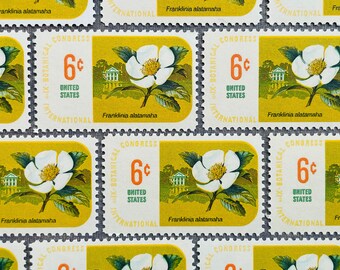 10 Botanical Congress: Franklin Tree 6 Cent Vintage Postage Stamps. Postcrossing. Wedding Postage. Unused MNH Stamps.