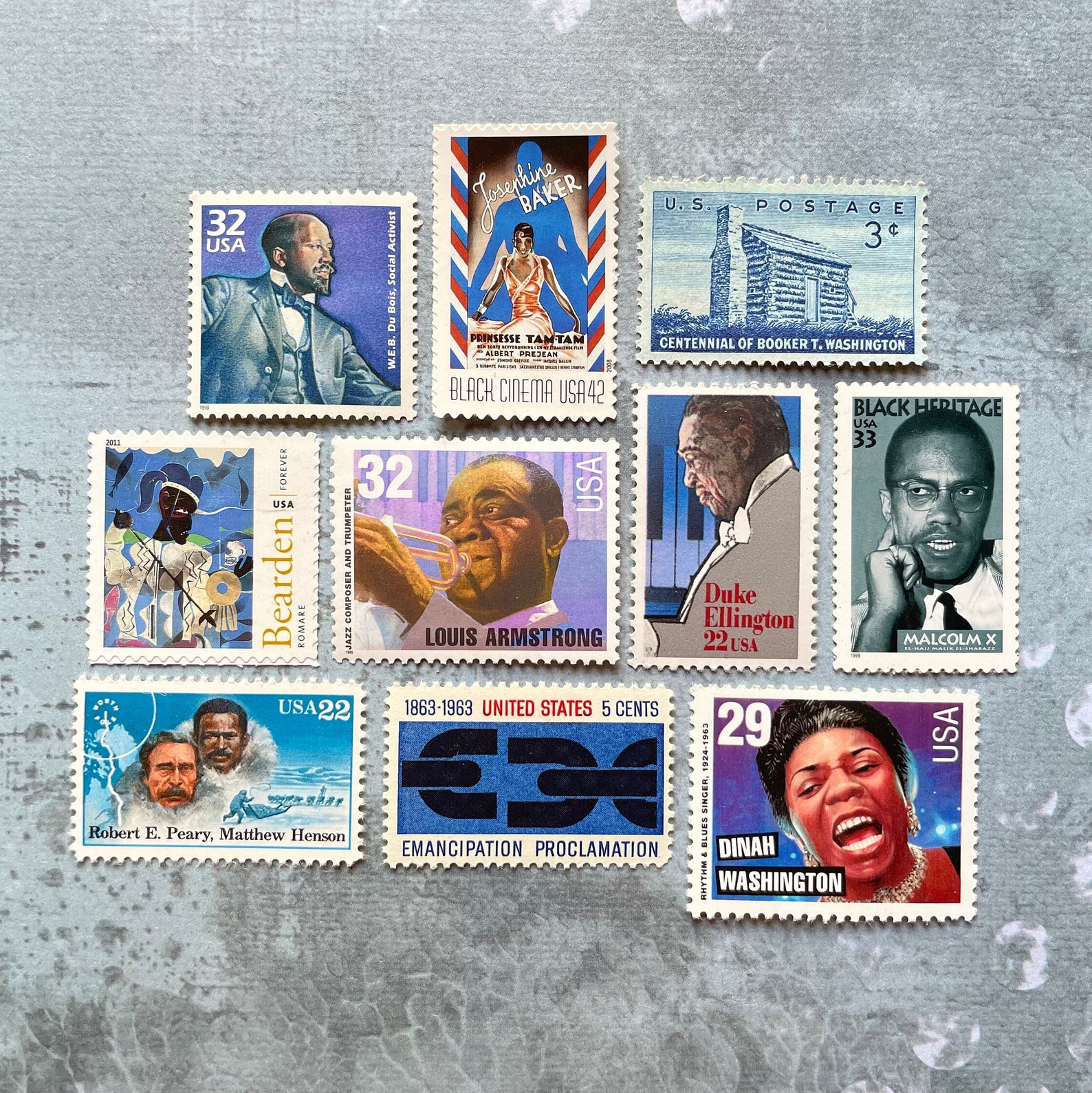 10 Unused Black History Vintage Postage Stamps. Random Grab Etsy