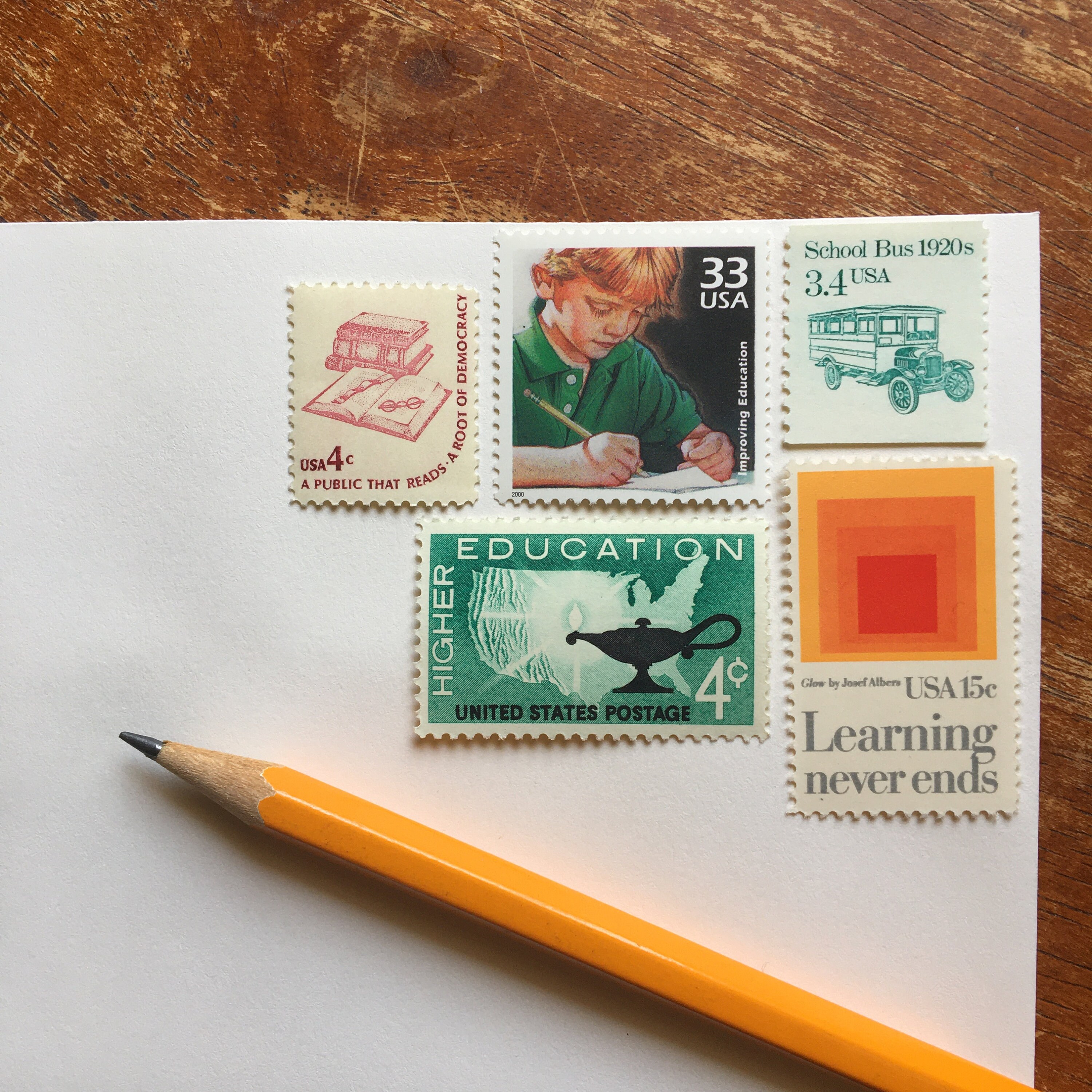 4 Education Themed Stamp Sets. Curated Vintage Postage. Etsy