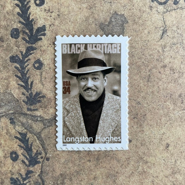 5 Langston Hughes 34 Cent Vintage Postage Stamps. Black Heritage Series. American Author. Wedding Postage. Unused MNH Stamps.