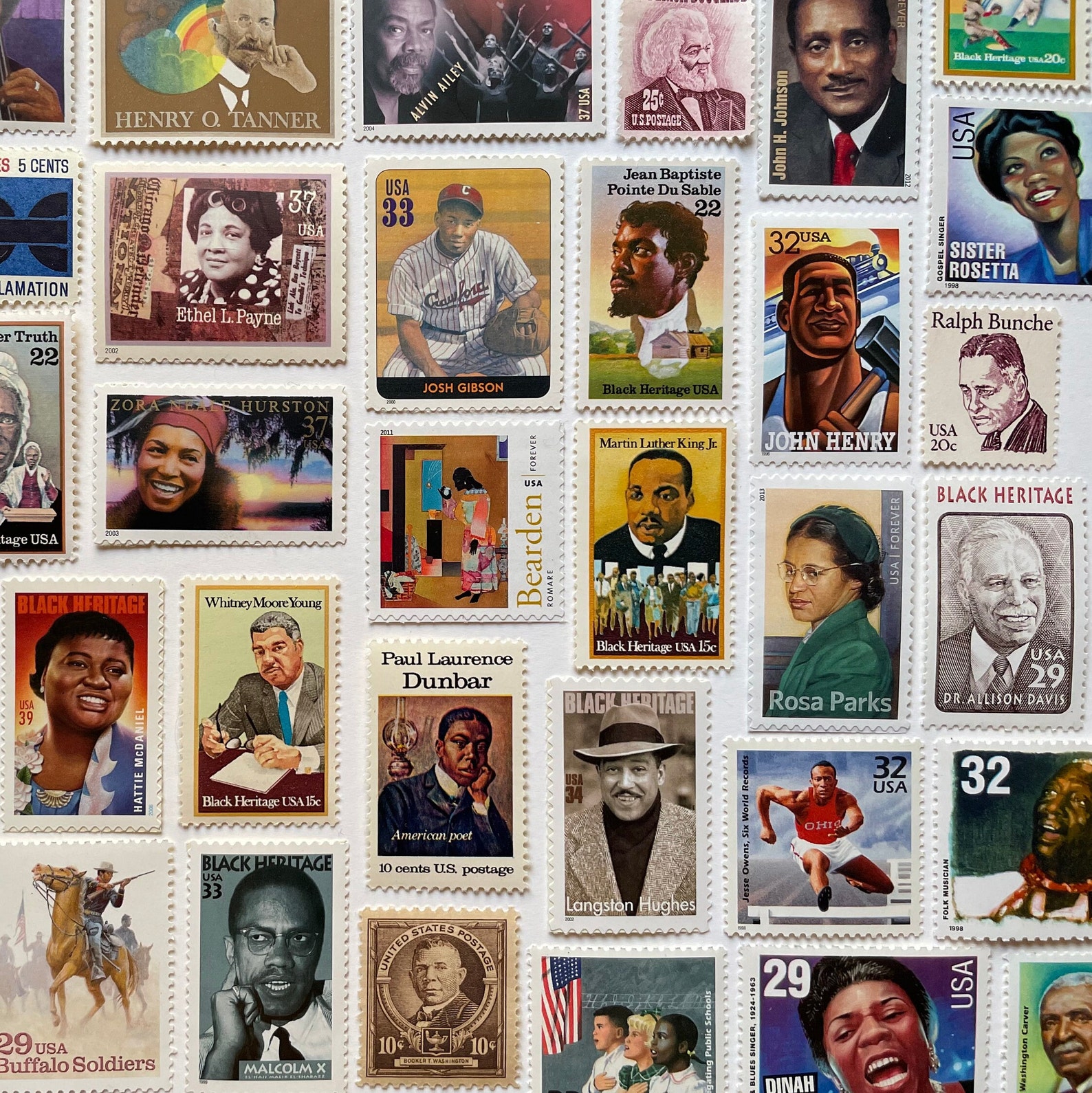 10 Unused Black History Vintage Postage Stamps. Random Grab Bag of MNH
