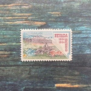 10 Sellos postales vintage de 5 centavos del estado de Nevada. Envío de boda. Sellos MNH sin usar.