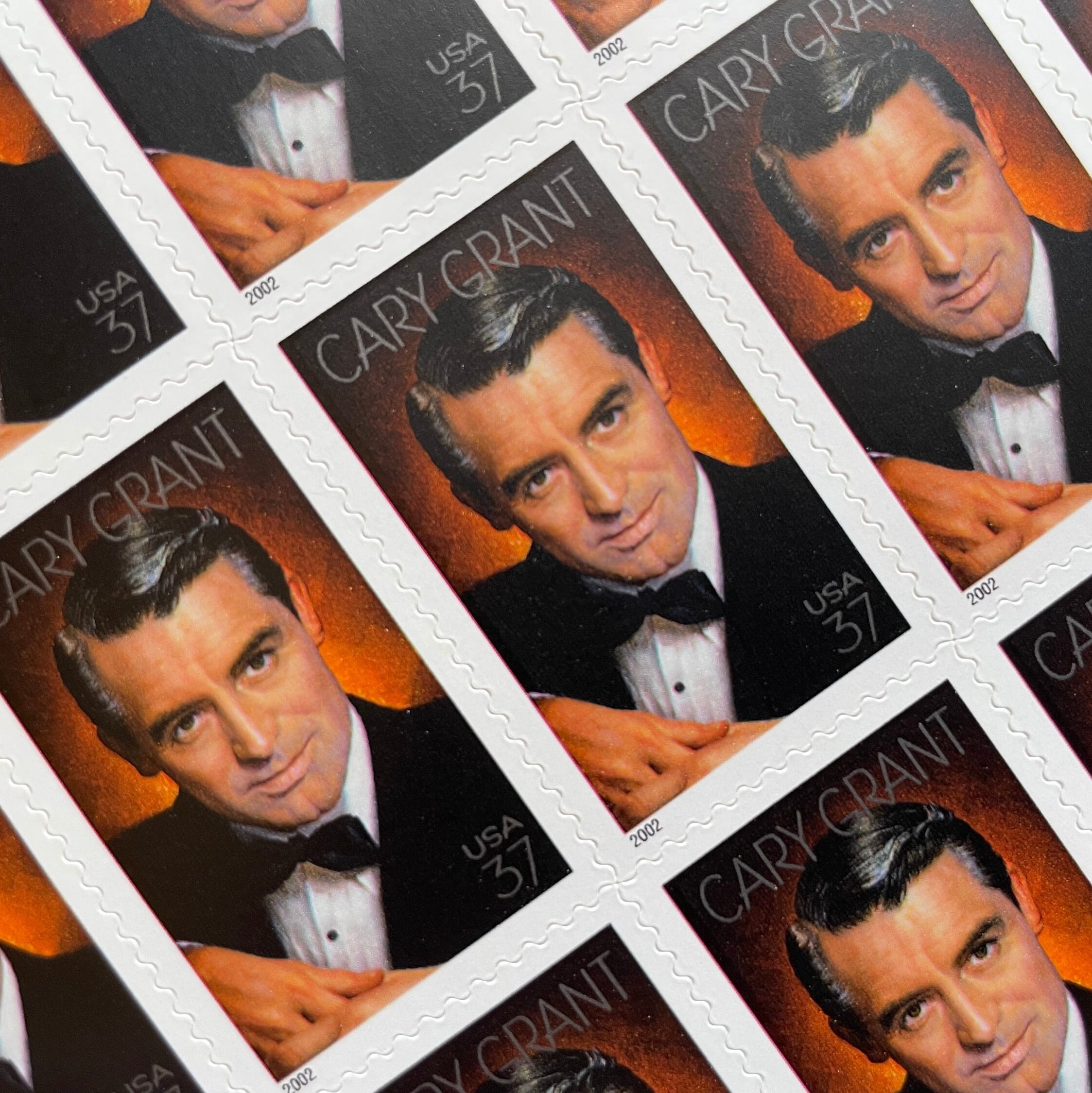 5 Cary Grant 37 Cent Vintage Postage Stamps. Legends of Hollywood