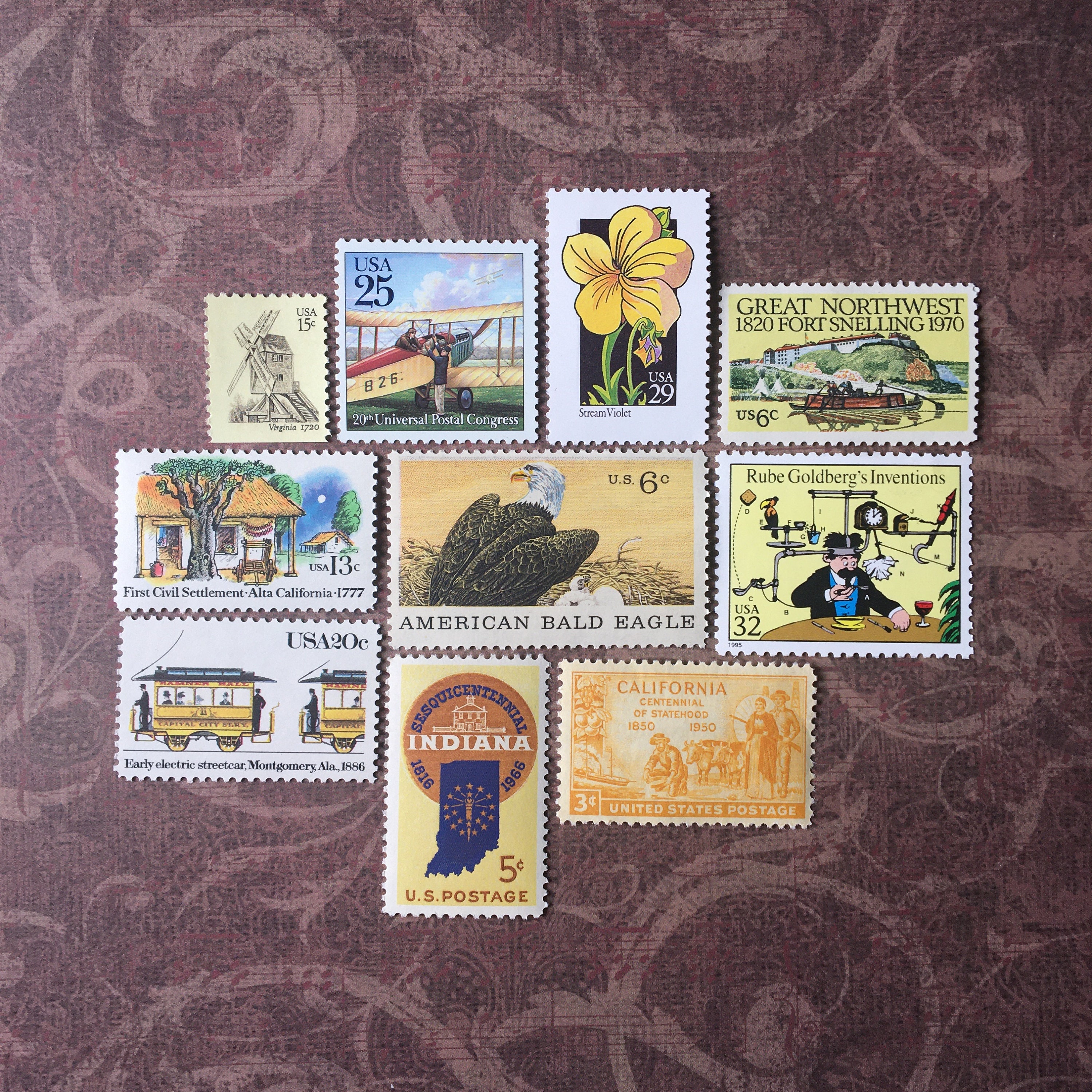 ★ GLOWNY★ VINTAGE STAMP BUMPER CASE GY24BPA005 GB KGV Stamp SG.406 2s6d Yellow-brown DLR Seahorse (1915