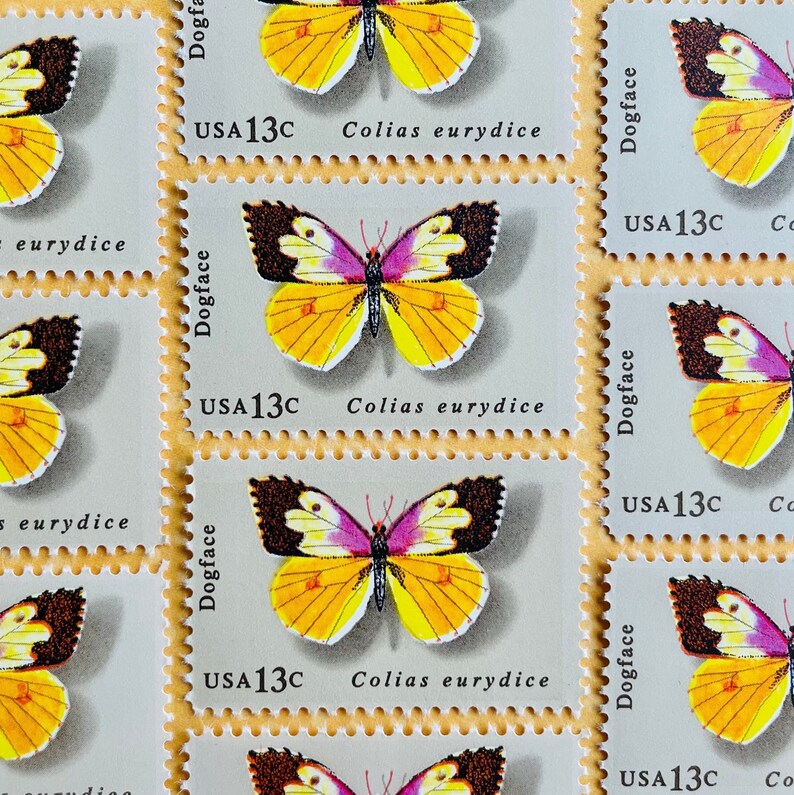 10 Dogface Butterfly 13 Cent Vintage Postage Stamps. Wedding Etsy