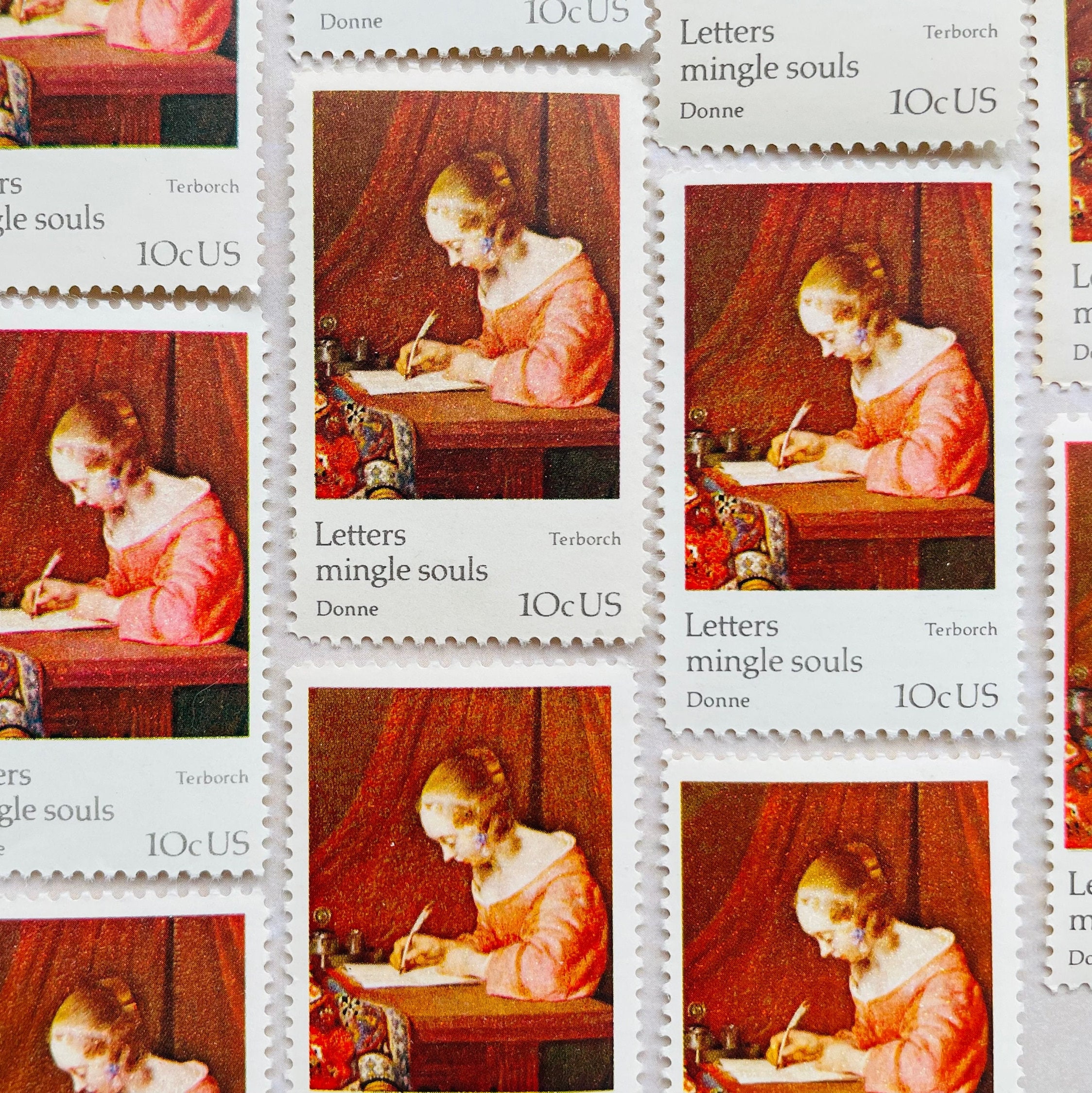 10 Letters Mingle Souls 10 Cent Vintage Postage Stamps