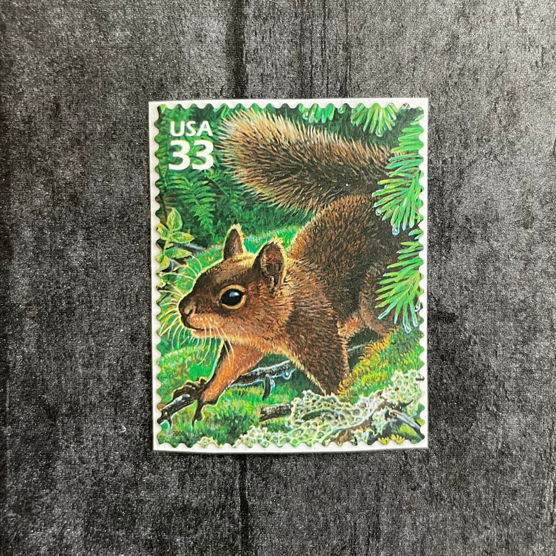 ダグラス・リスの33セントヴィンテージ切手5枚。アメリカの自然