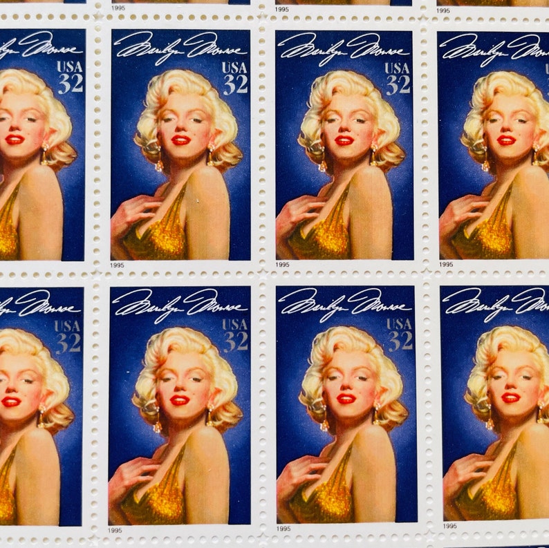 5 Marilyn Monroe 32 Cent Vintage Postage Stamps. Legends of Etsy