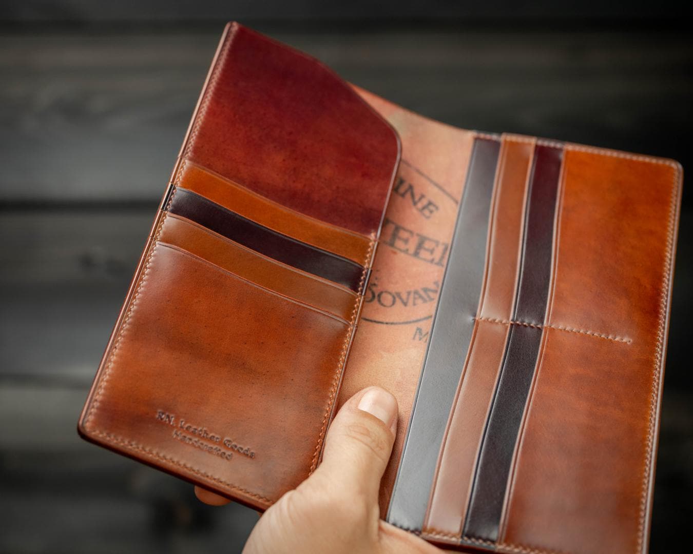 Handstitched Shell Cordovan Long Wallet - Marbled Color 8 - Etsy