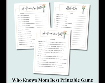 Who Knows Mom Best? Printable Game for Mother's Day