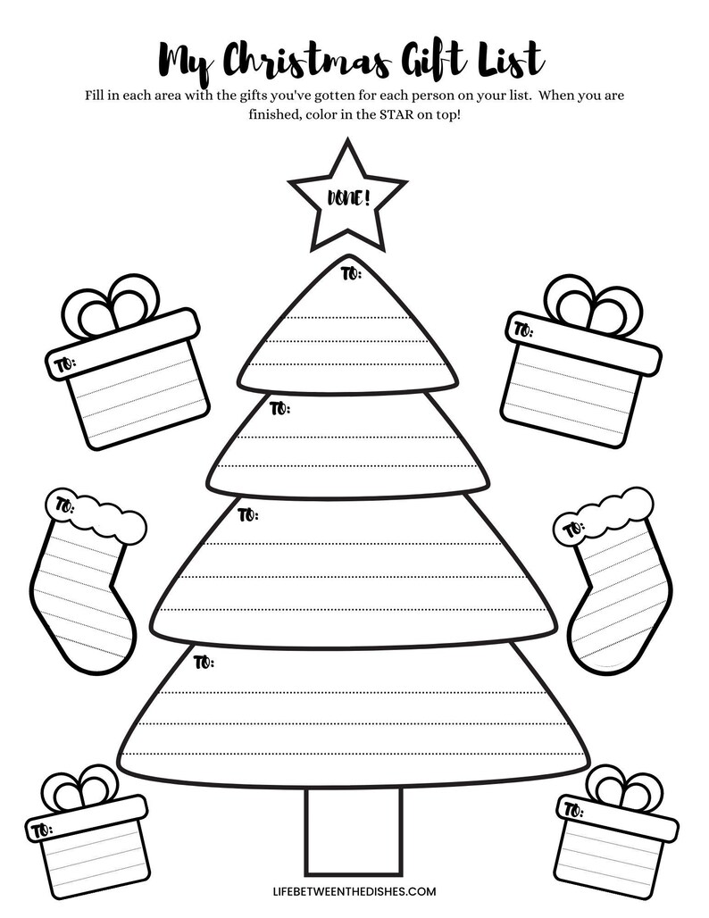 Printable Christmas Gift List, Holiday Gift Tracker, Christmas Present