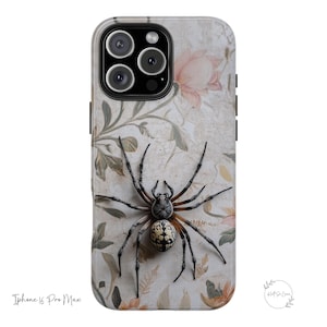 Floral Spider Design, Cute Spider Case, Gifts for Her, Gifts for Him, Iphone 16 Case, Samsung galaxy Ultra, Flower and Spider Phone Case,