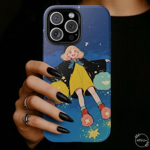 Flying Kawaii Anime Witch Girl Halloween Phone Case