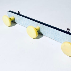 Vintage Pastel Yellow & Green Clothes Rack Hooks / 1950s/60s Vintage Interior