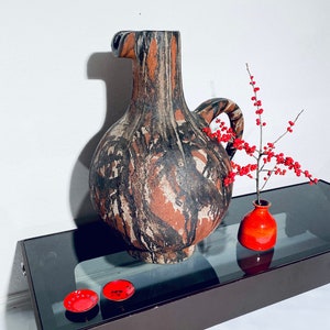 Large Gerhard Liebenthron Ceramic Floor Jug Vase Signed / Vintage Decoration 1980s / WGP